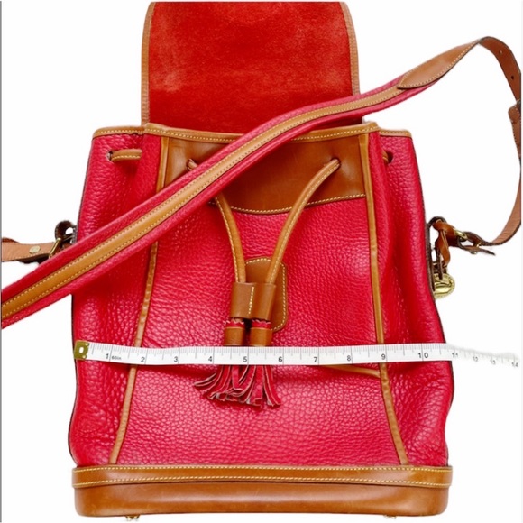 Vintage Dooney & Bourke Dover Drawstring Case Shoulder Crossbody Bag Red - Picture 5 of 16